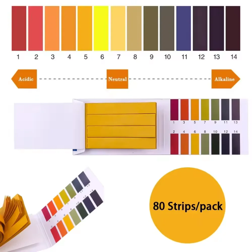Ph Strip Test - แผ่นทดสอบค่า pH 80 แผ่น/แพ็ค เครื่องวัดค่า pH