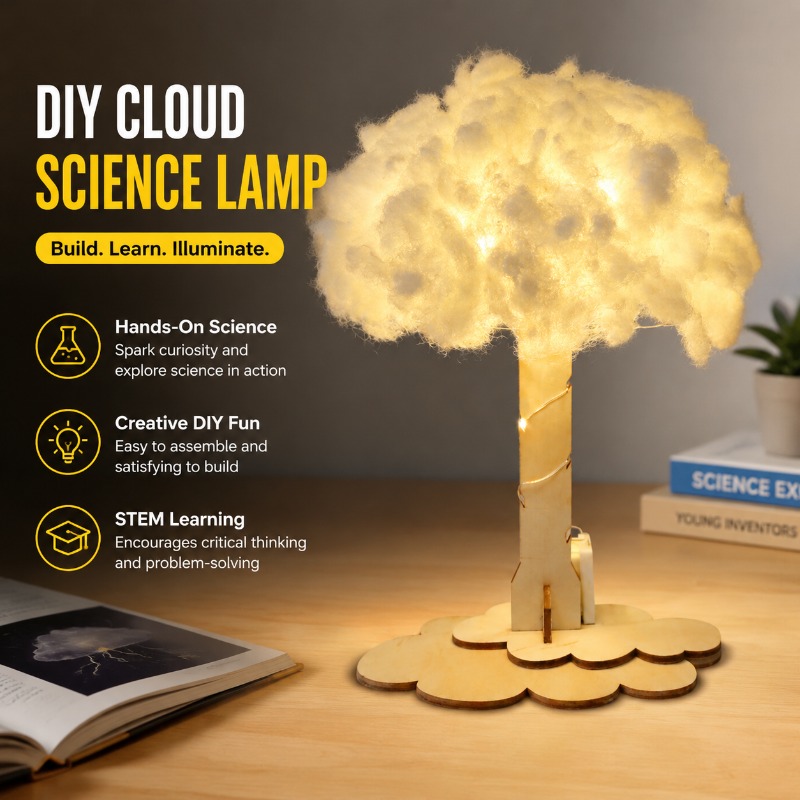 Science Project Toys Making - ชุดทดลองวิทยาศาสตร์โคมไฟเมฆ DIY ชุดทำมือ STEM วัสดุทำโมเดล ของเล่นเสริมการเรียนรู้