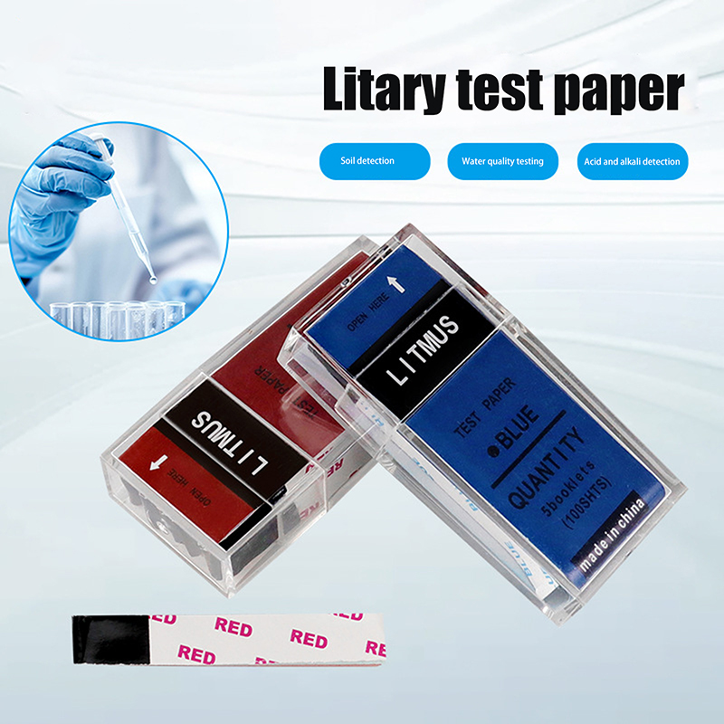 Ph Strip Test - 100 แผ่น/กล่อง แถบทดสอบค่า pH กระดาษลิตมัสสีแดง/น้ำเงิน สำหรับทดสอบกรด-ด่างในน้ำ