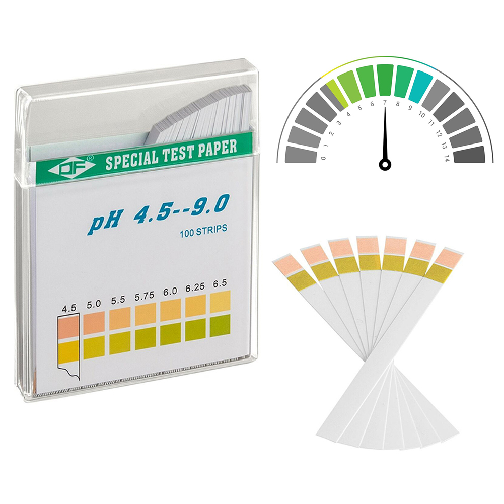Ph Strip Test - 100 ชิ้น ชุดแถบกระดาษวัดค่า PH สำหรับใช้ในครัวเรือน แถบทดสอบค่า