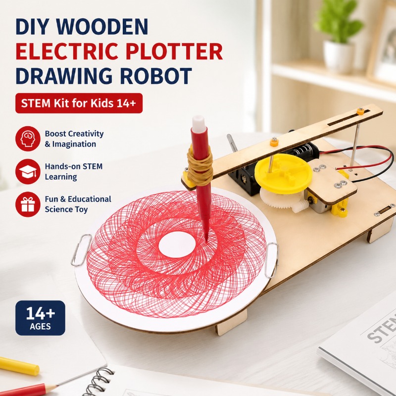 Science Project Toys Making - ของเล่นทดลองวิทยาศาสตร์ DIY ชุดอุปกรณ์เทคโนโลยี ชุดทำเครื่องพล็อตเตอร์อัตโนมัติ ชุดงานฝีมือสำหรับนักเรียนชั้นประถมศึกษา